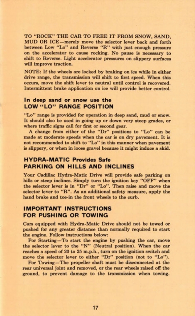 1955 Cadillac Owners Manual Page 18